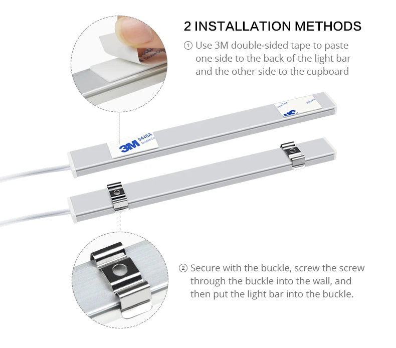30/40/50cm Aluminium Profile USB LED Bar Light Strip 5V Hand Scan Motion Sensor Kitchen Lamp Bathroom Bedroom Cabinet Lighting