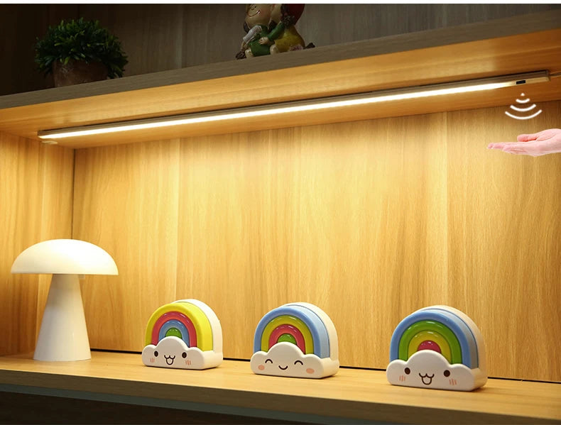 30/40/50cm Aluminium Profile USB LED Bar Light Strip 5V Hand Scan Motion Sensor Kitchen Lamp Bathroom Bedroom Cabinet Lighting