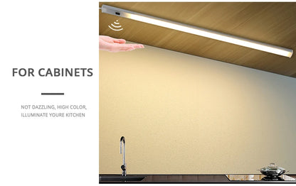 30/40/50cm Aluminium Profile USB LED Bar Light Strip 5V Hand Scan Motion Sensor Kitchen Lamp Bathroom Bedroom Cabinet Lighting