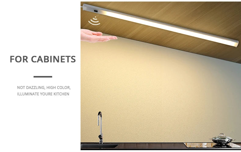 30/40/50cm Aluminium Profile USB LED Bar Light Strip 5V Hand Scan Motion Sensor Kitchen Lamp Bathroom Bedroom Cabinet Lighting