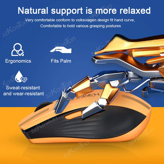 2.4G Wireless Mouse Rechargeable PC Gaming Mouse Programmable Computer Mice for Laptop Windows PC Mac