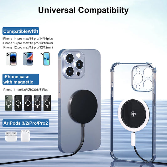 15W Magnetic Wireless Chargers Fast Charging for iPhone 14 13 12 Pro Max PD Fast Charging For Xiaomi Pad Adapter